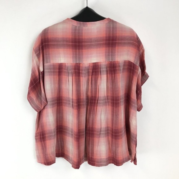 Lucky Brand Plaid Babydoll Button Up Size XL - Picture 3 of 3